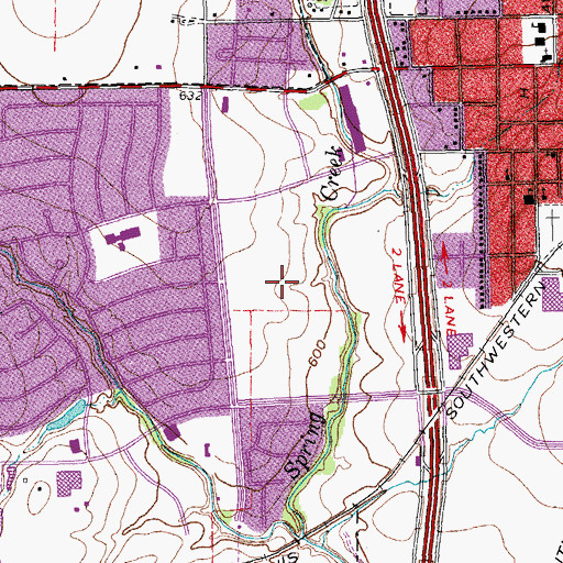 Topographic Map of Collin Creek Shopping Center, TX