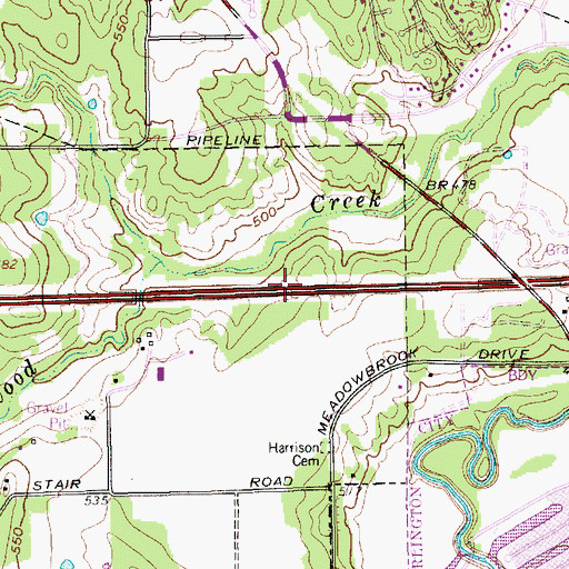 Topographic Map of Eastchase Market, TX