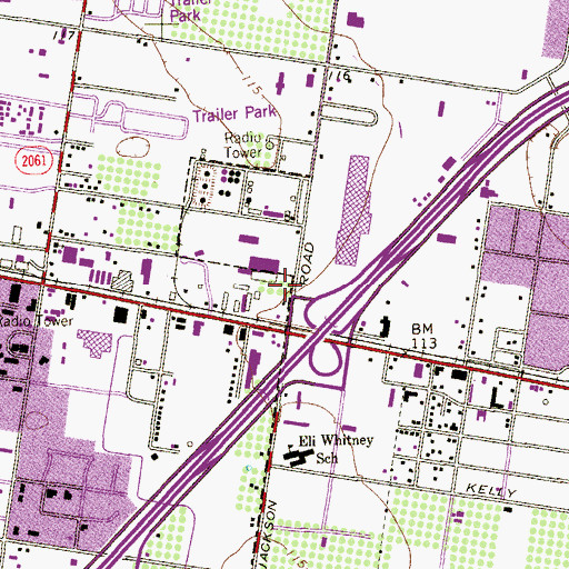 Topographic Map of El Centro Shopping Center, TX