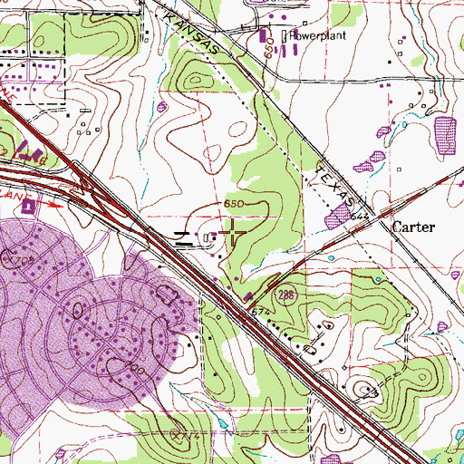 Topographic Map of Golden Triangle Shopping Center, TX