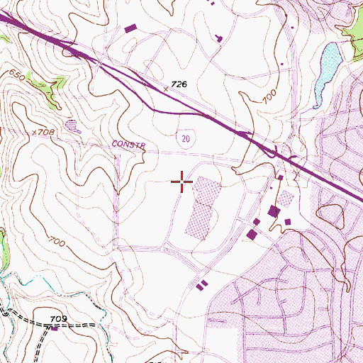 Topographic Map of Hulen Shopping Center, TX