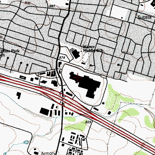 Topographic Map of Killeen Shopping Center, TX