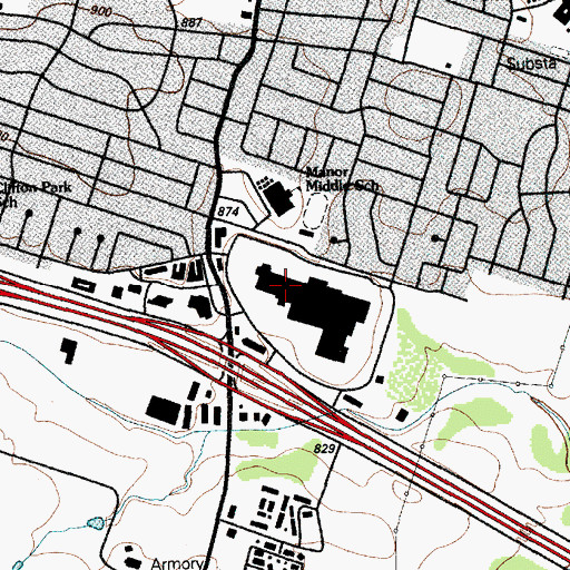 Topographic Map of Killeen Shopping Center, TX