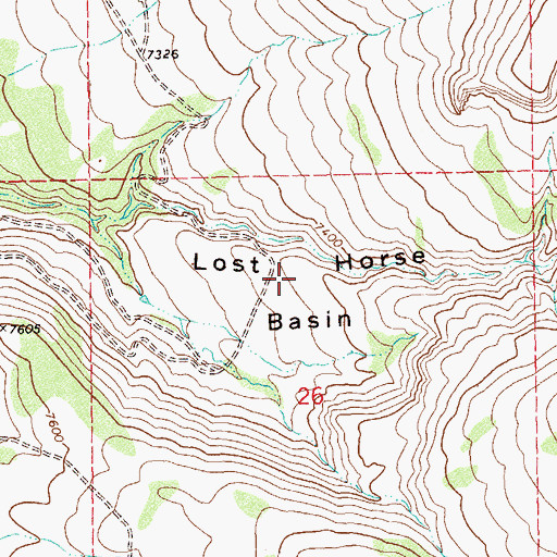 Topographic Map of Lost Horse Basin, CO
