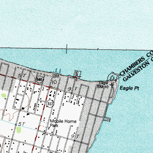 Topographic Map of San Leon Marina, TX