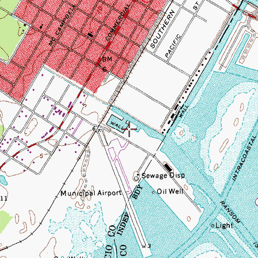 Topographic Map of San Patricio County Navigation District Marina, TX