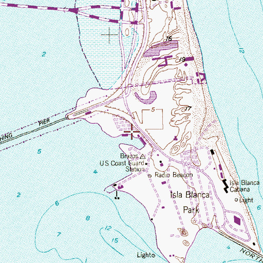 Topographic Map of Sea Ranch Marina, TX