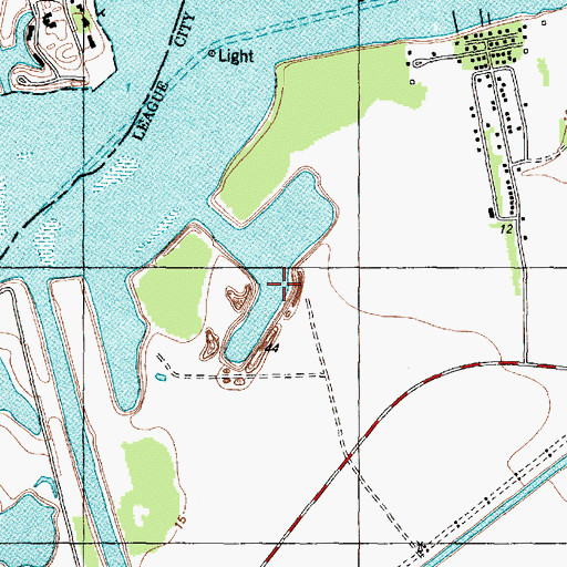 Topographic Map of South Shore Harbour Marina, TX