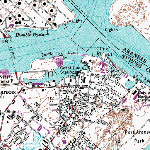 Topographic Map of Sportsplex Marina, TX