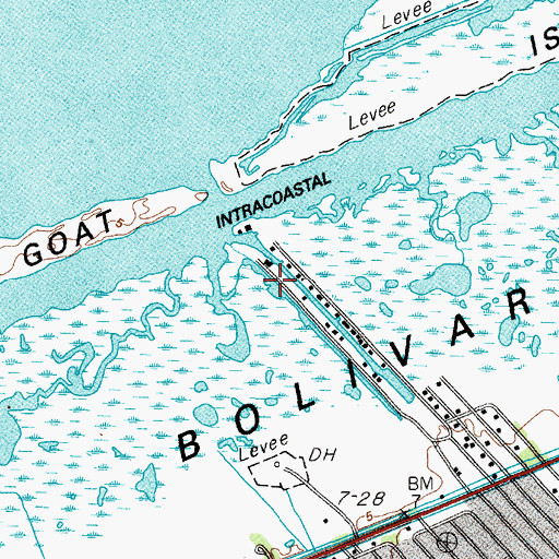 Topographic Map of Stingaree Marina, TX