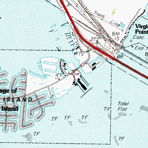 Topographic Map of Teakwood Marina, TX
