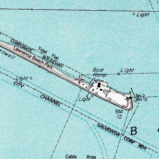 Topographic Map of Texas City Dike Marina, TX