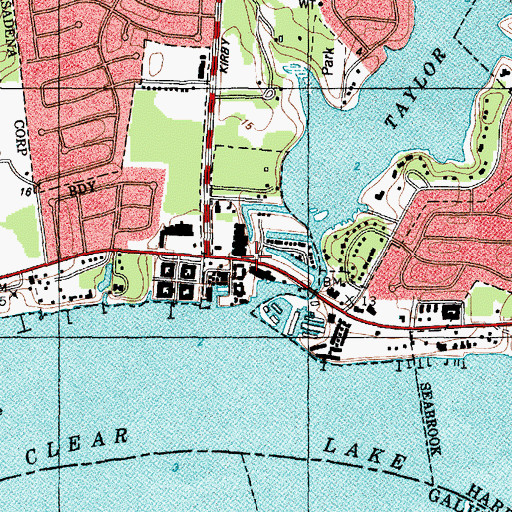 Topographic Map of The Landing Marina, TX