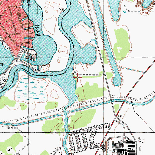 Topographic Map of The Wharf Marina, TX