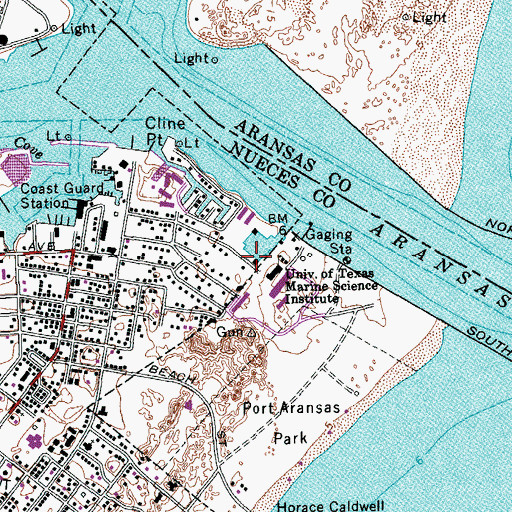 Topographic Map of University of Texas Marina, TX