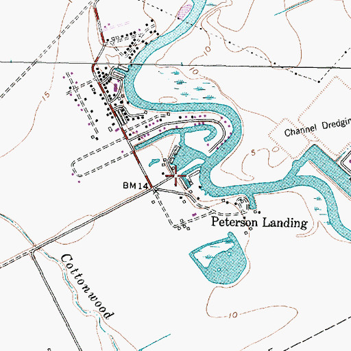 Topographic Map of Horseshoe Bend Marina, TX
