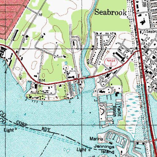 Topographic Map of Lakeside Yachting Center Marina, TX