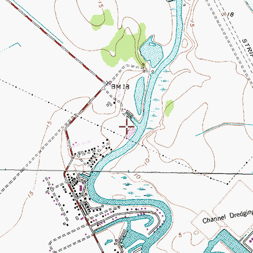 Topographic Map of Lutes Marine Service Marina, TX