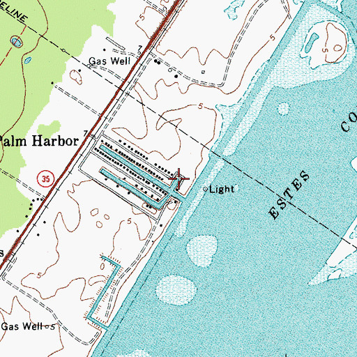 Topographic Map of Palm Harbor Marina, TX