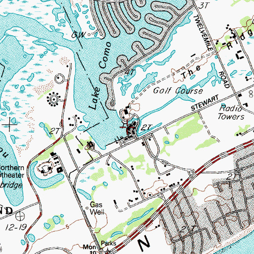 Topographic Map of Pirates Beach Marina, TX