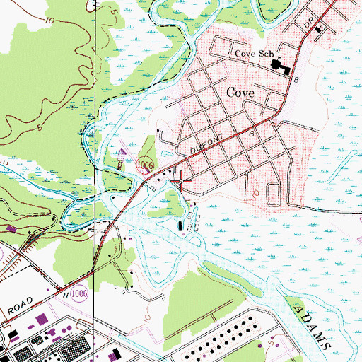 Topographic Map of Sabine Yacht Basin Marina, TX