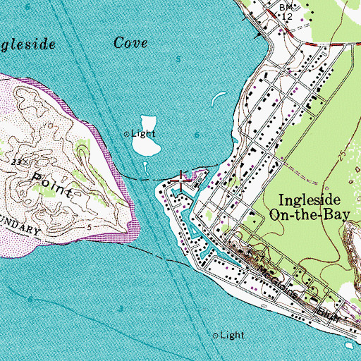 Topographic Map of Bahia Marina, TX
