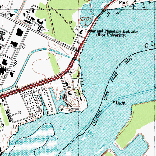 Topographic Map of Bal Harbour Marina, TX