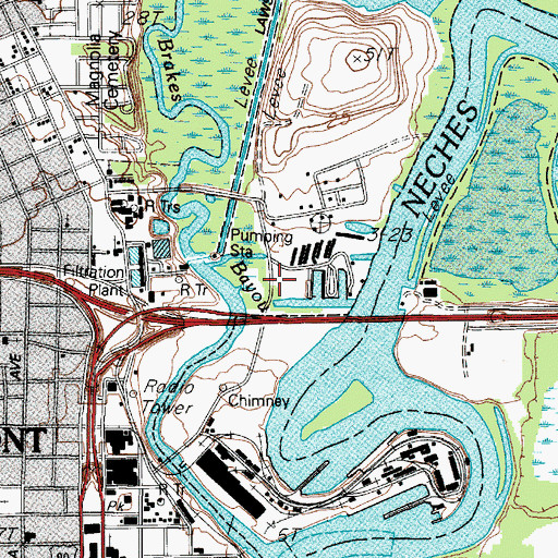 Topographic Map of Beaumont Yacht Club Marina, TX