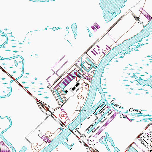 Topographic Map of Bridge Harbor Yacht Club Marina, TX