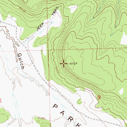 Topographic Map of Ninemile Hill, CO