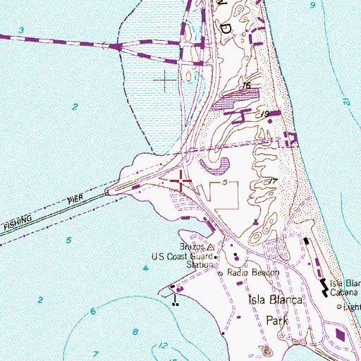 Topographic Map of Cameron County Marina, TX