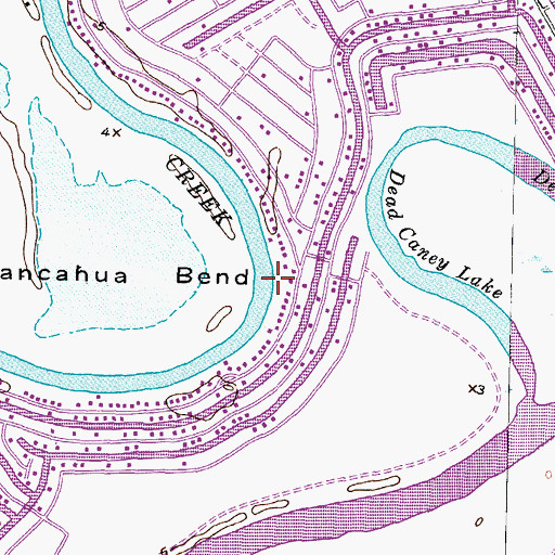 Topographic Map of Caney Creek Marina, TX