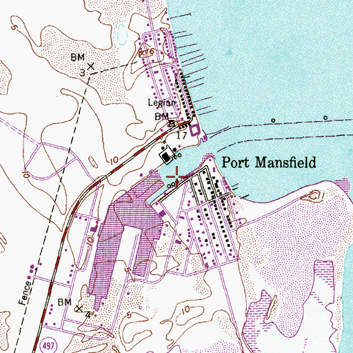 Topographic Map of Casa de Pescadore Marina, TX