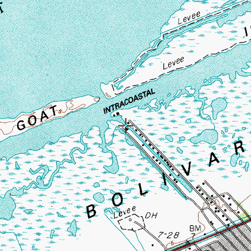 Topographic Map of Charpiot Marina, TX