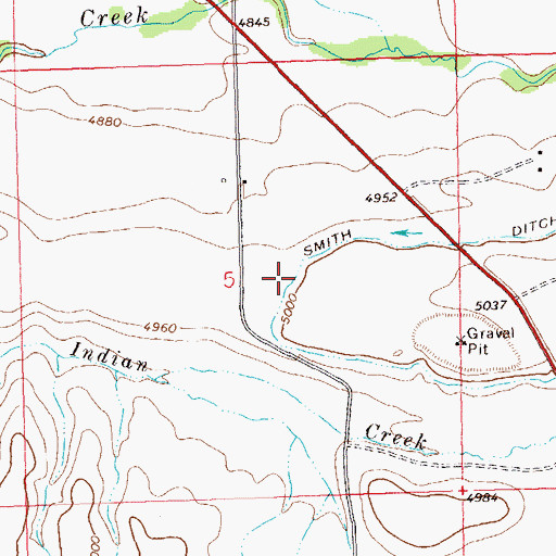 Topographic Map of Smith Ditch, CO