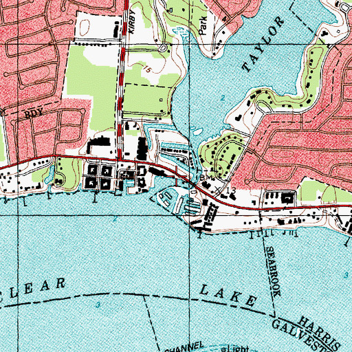 Topographic Map of El Lago Marina, TX