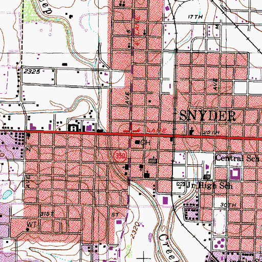 Topographic Map of Scurry County Courthouse, TX