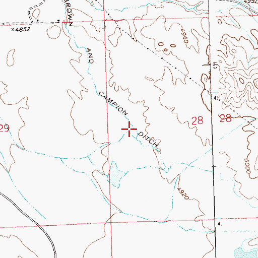 Topographic Map of Brown and Campion Ditch, CO