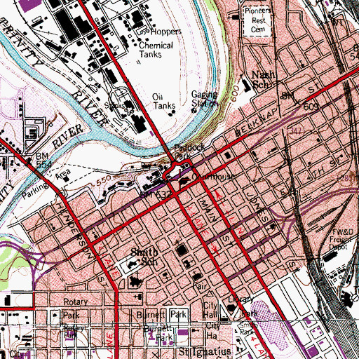 Topographic Map of Tarrant County Courthouse, TX