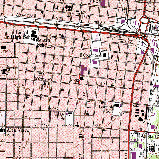 Topographic Map of Taylor County Courthouse, TX