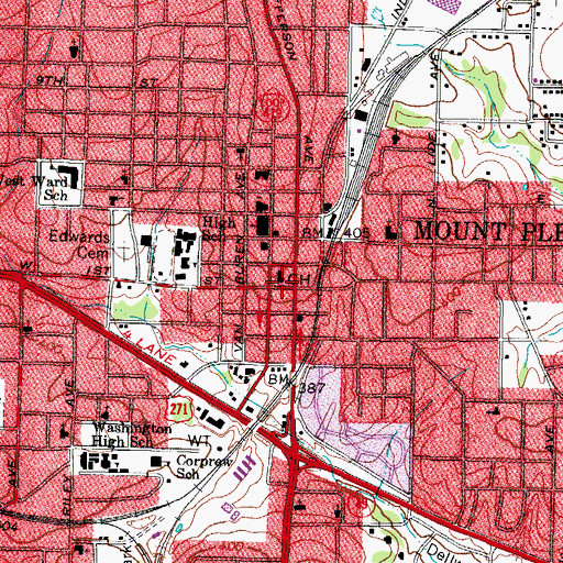 Topographic Map of Titus County Courthouse, TX