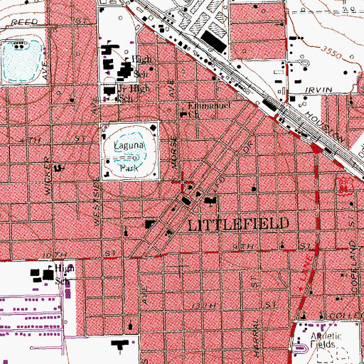 Topographic Map of Lamb County Courthouse, TX