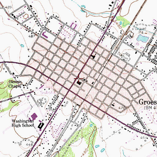 Topographic Map of Limestone County Courthouse, TX