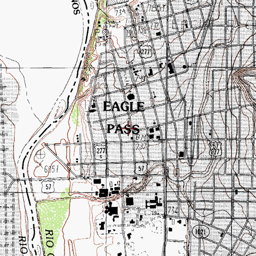 Topographic Map of Maverick County Courthouse, TX