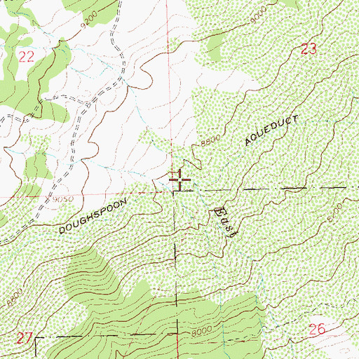 Topographic Map of Doughspoon Aqueduct, CO