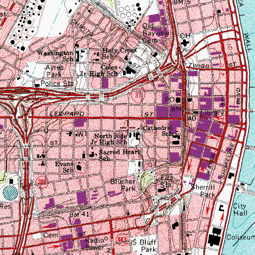 Topographic Map of Nueces County Courthouse, TX