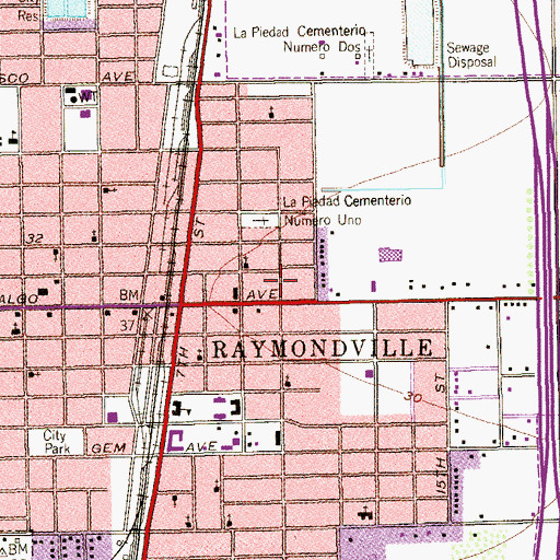 Topographic Map of Willacy County Courthouse, TX
