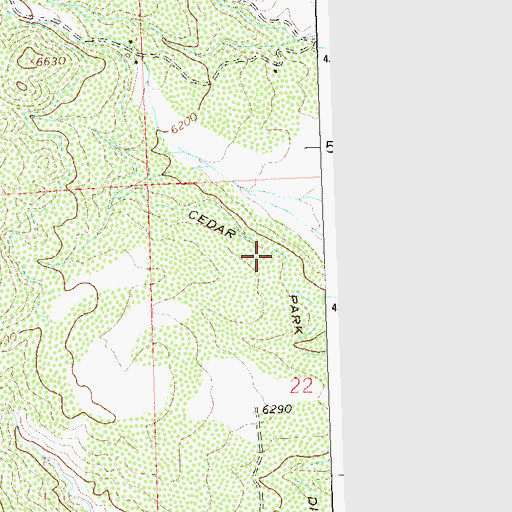 Topographic Map of Cedar Park Ditch, CO