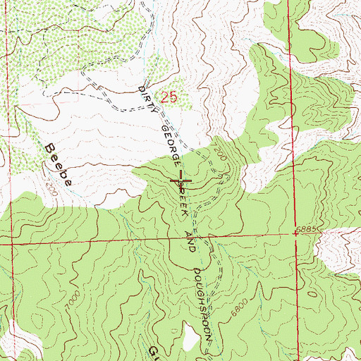Topographic Map of Dirty George Creek and Doughspoon Aqueduct, CO