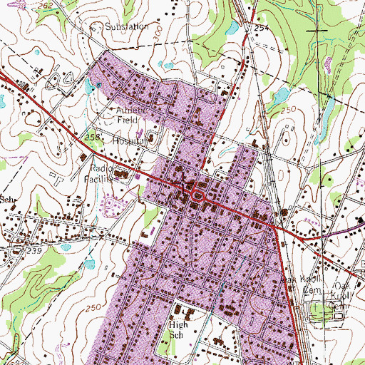 Topographic Map of Austin County Courthouse (historical), TX